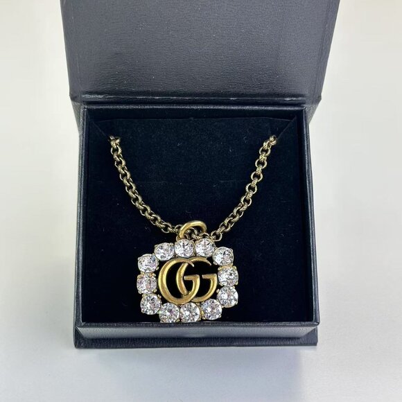 Gucci GG Logo Diamond Around Necklace - Picture 1 of 10